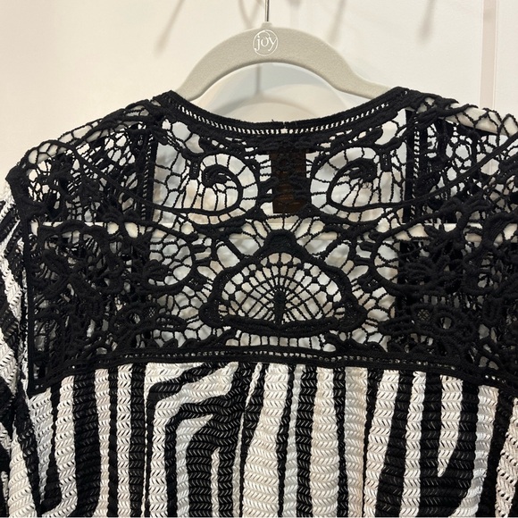 Multiples Black And White Open Front Drape Cardigan Women’s Size Small - Picture 10 of 11